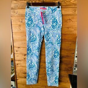COPY - NWT LILLY PULITZER 29" KELLY KNIT HIGH RISE ANKLE LENGTH PANT BLUE PERI …